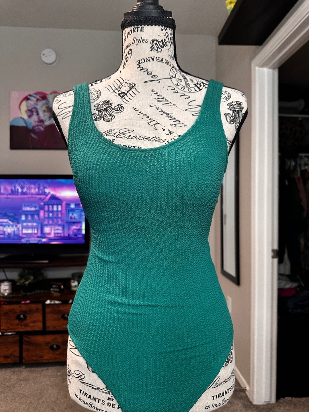 Cute Basic turquoise one piece bathing suit